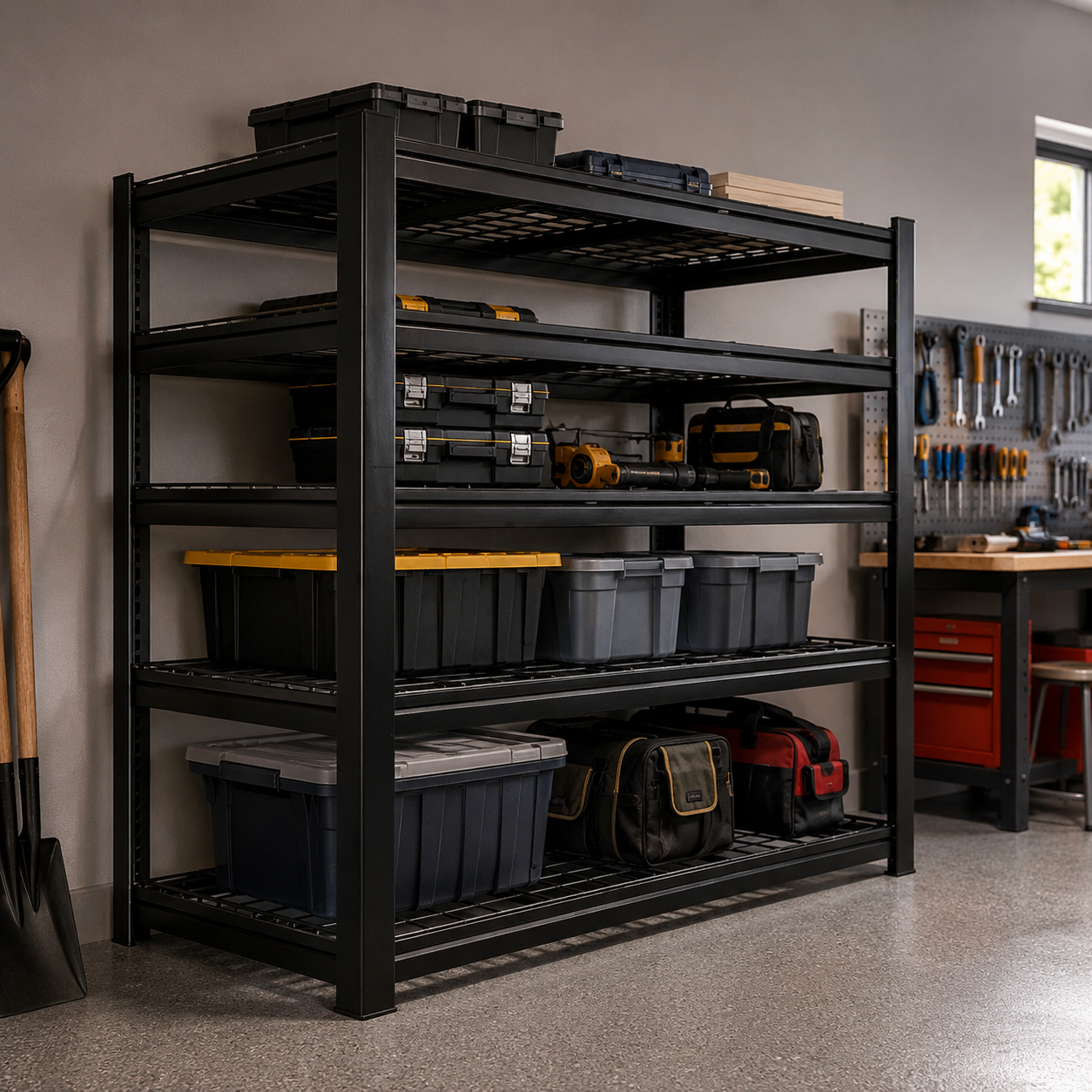 STOWKEEP Heavy Duty Metal Shelving Unit 60" W x 24" D x 72" H