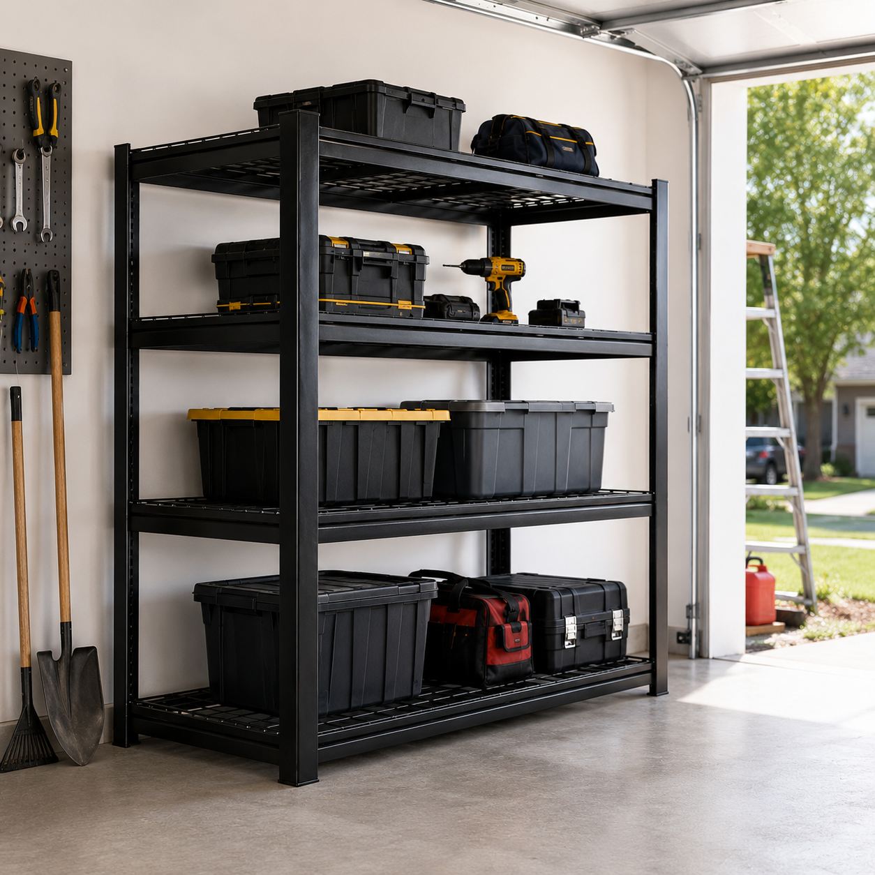 STOWKEEP Heavy Duty Metal Shelving Unit 60" W x 24" D x 72" H