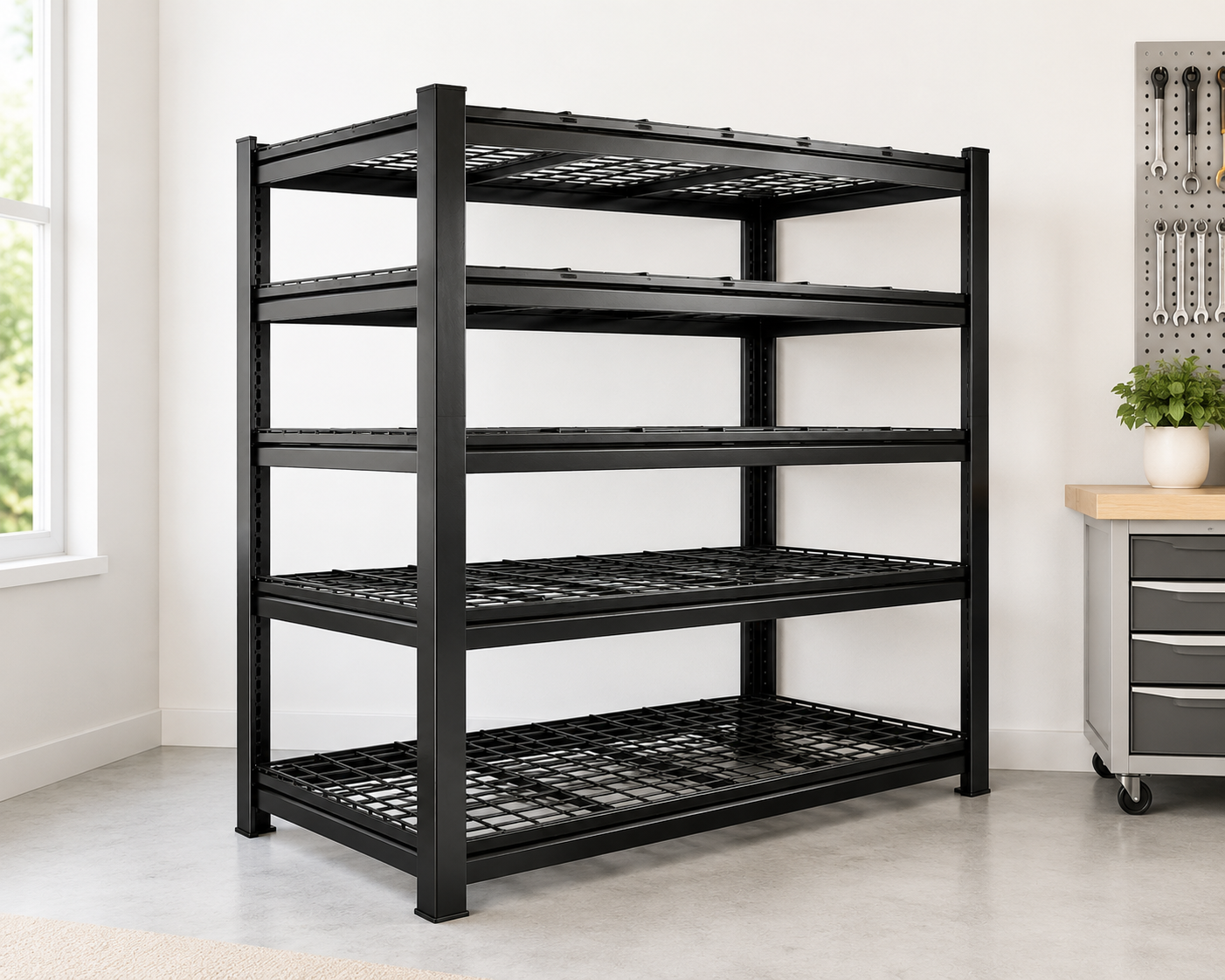 STOWKEEP Heavy Duty Metal Shelving Unit 60" W x 24" D x 72" H